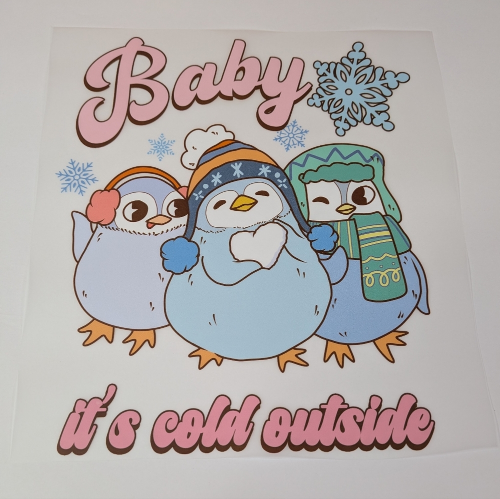 DTF Transfer Baby It's Cold Outside‎ Snowman Theme READY TO PRESS